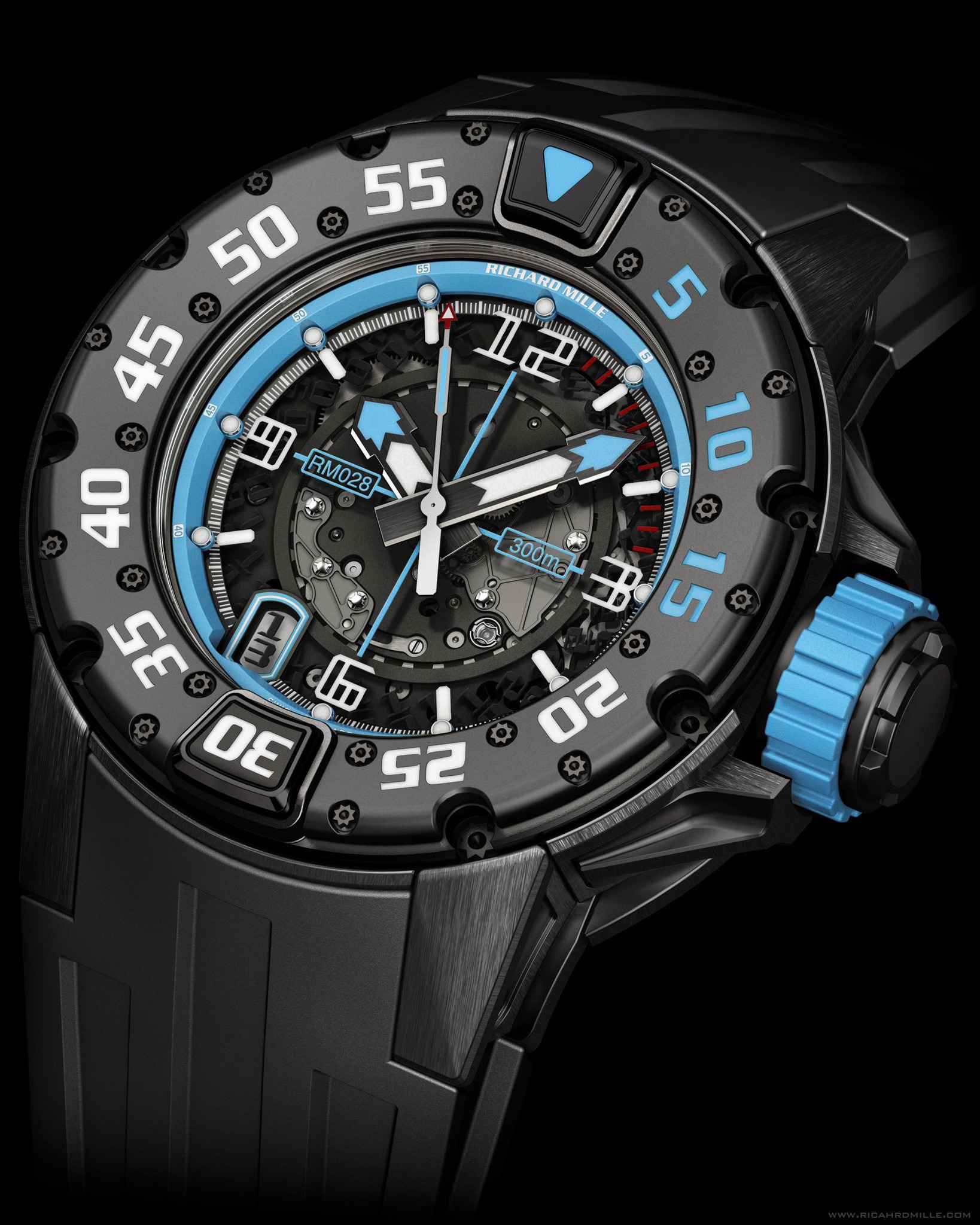 Replica Richard Mille RM 028 Diver Argentina Black Titanium Watch